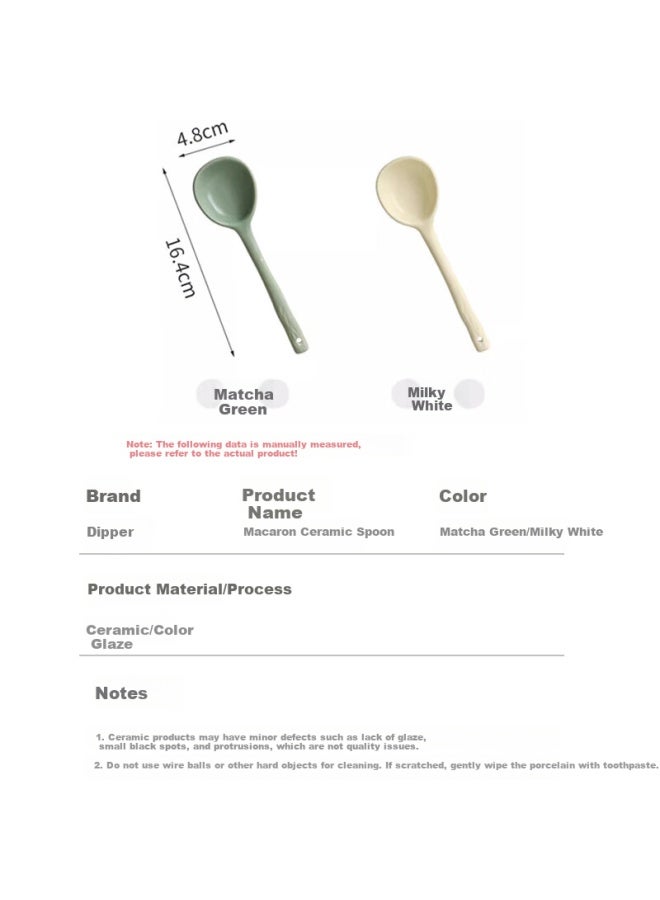Dipple Ceramic Spoon Cute Candy Color Small Soup Spoon Household Eating Spoon High-Value Long Handle Spoon Dessert Spoon - Image 2