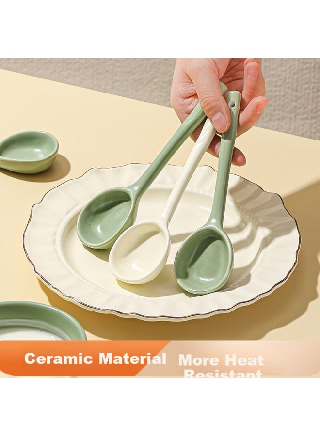 Dipple Ceramic Spoon Cute Candy Color Small Soup Spoon Household Eating Spoon High-Value Long Handle Spoon Dessert Spoon - Image 5
