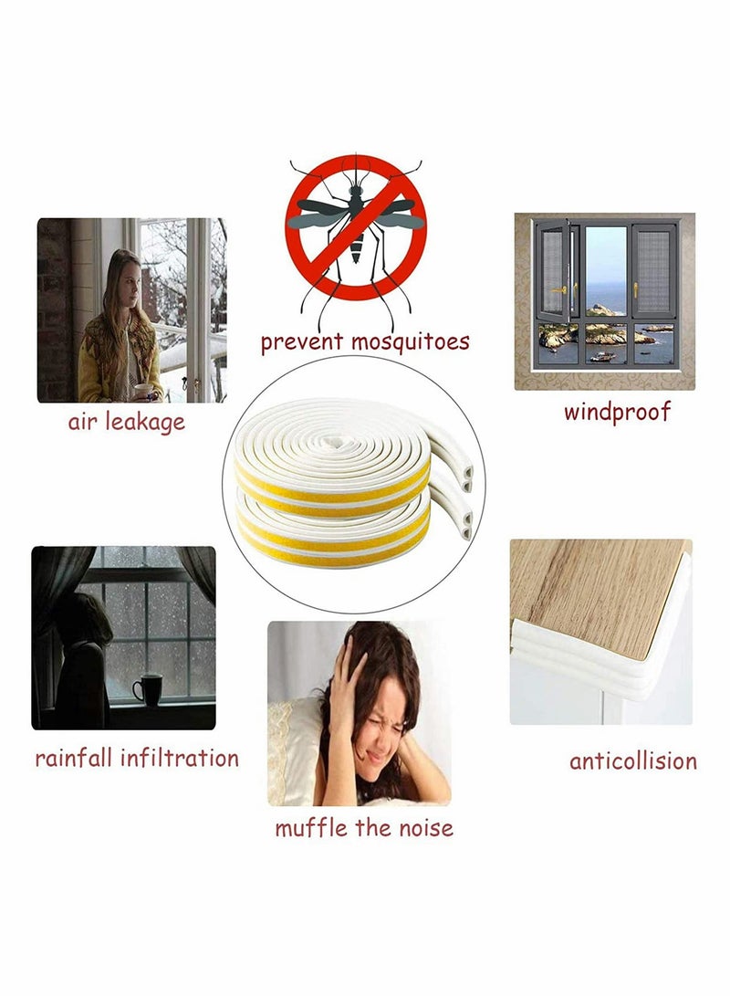 2 Pack Self-Adhesive Foam Weather Stripping for Doors and Windows, Total 10 Meters - Image 2