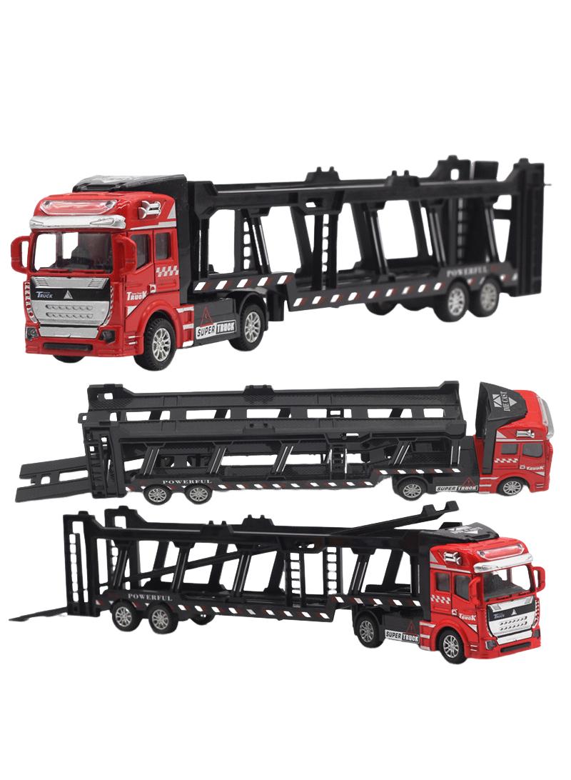 general 1 Pcs Alloy Transporter Model Pull Back Toy Truck Red/Black - Image 1