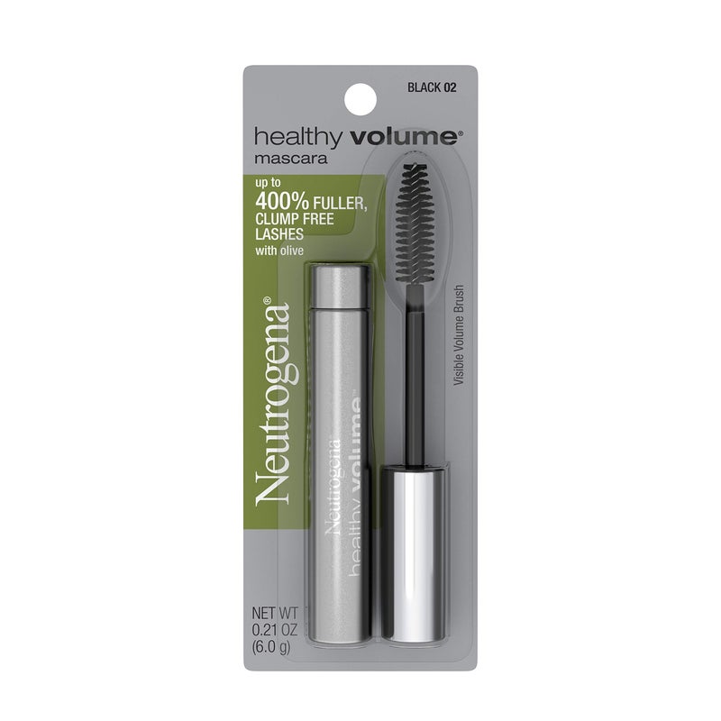 Neutrogena Healthy Volume Lash-Plumping Mascara, Volumizing and Conditioning Mascara with Olive Oil to Build Fuller Lashes, Clump-, Smudge- and Flake-Free, Black 02, 0.21 oz (Pack of 2) - Image 2