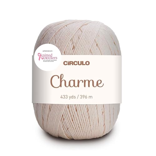 CÃRCULO Circulo Charme Yarn for Crochet and Knitting 433 yds 100 Mercerized Brazilian Virgin Cotton Soft Sport Weight Color 20 Natural - Image 1