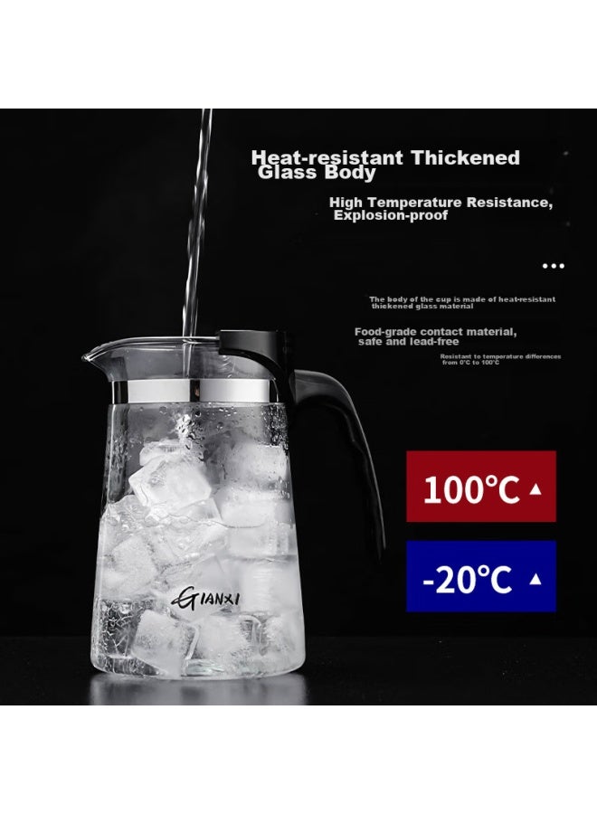 Tianxi Glass Teapot Heat-resistant Tea Set With Floating Cup, Tea Infuser Cup, Tea Steeping Cup, Tea Infuser Pot, Tea-water Separation Cup 1800ml - Image 3