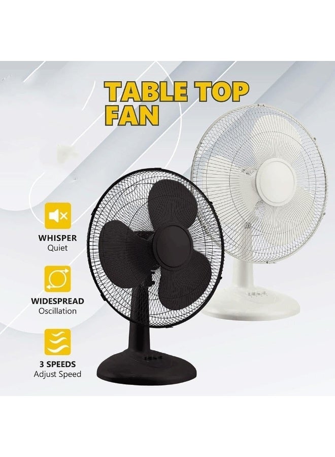 Denx 16 Inch Table Fan with 3 Speeds, Quiet Oscillating Pedestal Stand Fan for Bedroom, Office, Home Use, Portable Floor Fan with Portable Desk & Pedestal Fan, DX2546 - Image 5