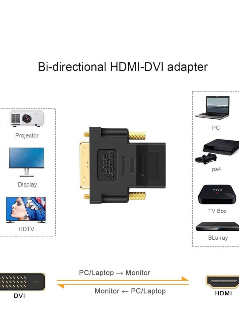 SYOSI DVI to HDMI Adapter Bi-Directional DVI-D(24+1) Male to HDMI Female Converter Support 1080P 3D - Image 2