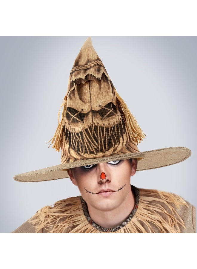 xppier قبعة الفزاعة قبعات هالوين ساحرة تنكرية ملحقات زي - Image 1