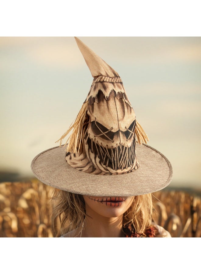 xppier قبعة الفزاعة قبعات هالوين ساحرة تنكرية ملحقات زي - Image 2