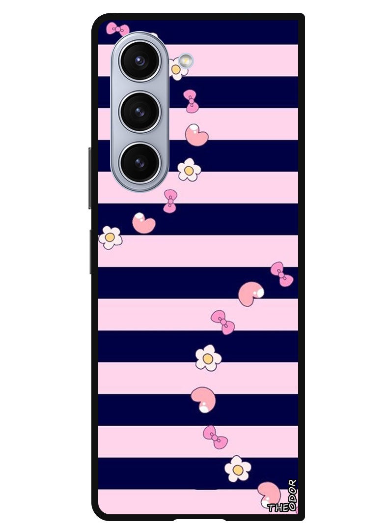 Theodor Protective Case Anti Scratch Shock Proof Bumper Cover For Samsung Galaxy Z Fold 6 Heart and Flowers - Image 1