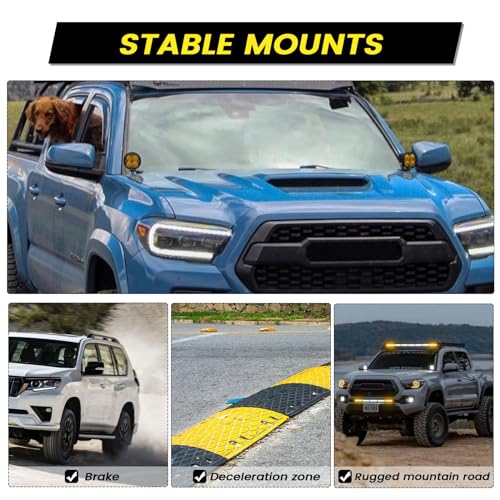 KANGIKX Ditch Hinge LED Light Brackets Hood Mount Brackets Compatible with 2nd Gen Toyota Tacoma 2005-2015 for Auxiliary Offroad LED Pod Light Work Light - Image 3