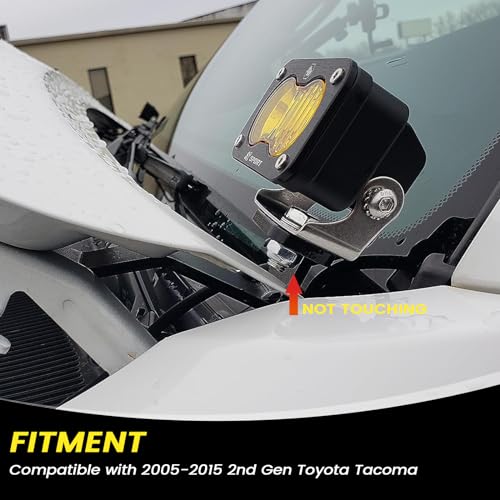 KANGIKX Ditch Hinge LED Light Brackets Hood Mount Brackets Compatible with 2nd Gen Toyota Tacoma 2005-2015 for Auxiliary Offroad LED Pod Light Work Light - Image 5
