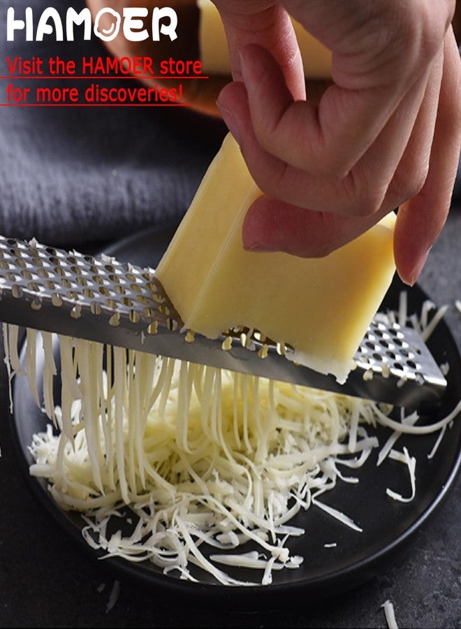 HAMOER Cheese Grater and Lemon Zester, Handheld for Grating Cheese Chocolate Citrus Peel Ginger Potatoes,two Kitchen and Bar tools - Image 3