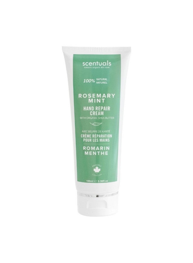 Scentuals Hand Cream With Rosemary & Mint Essential Oil Shea Butter Cocoa Butter Argan & Almond Oil Vitamin E And Aloe Vera For Moisturizing Dry Hands Cruelty Free Natural Skin Care 100 Ml 3.4 Fl.Oz - Image 1