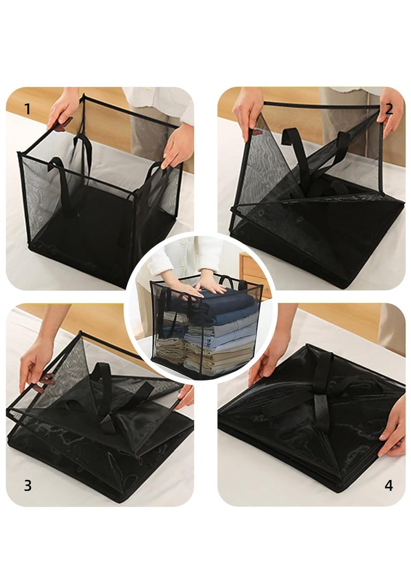 Raxoom Popup Laundry Hamper, Foldable Pop-up Mesh Hamper with Carry Handles for Washing Storage - Durable & Portable, for Home, College Dorm, Travel(Grey, One-Layer) - Image 3