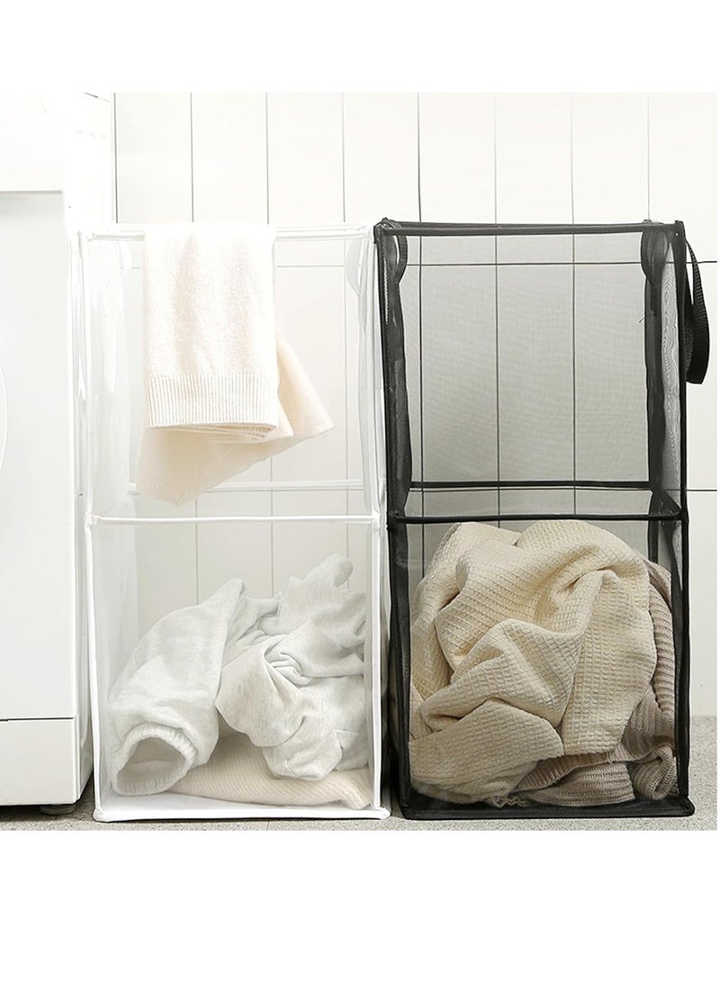 Raxoom Popup Laundry Hamper, Foldable Pop-up Mesh Hamper with Carry Handles for Washing Storage - Durable & Portable, for Home, College Dorm, Travel(Grey, One-Layer) - Image 5