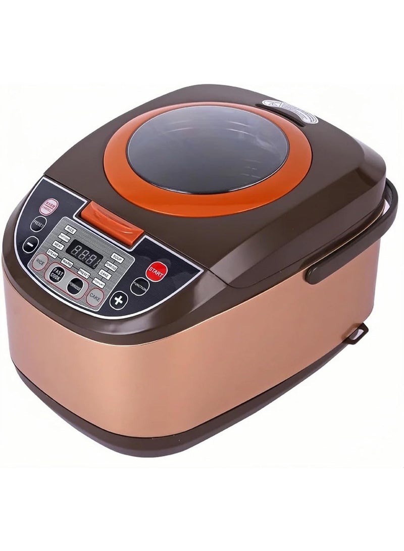 DubaiGallery Electric Smart Rice Cooker PT-188 5 Liter Automatic Multi-Function Cooker With Non-Stick Inner Bowl Smart LED Display Window One Button Operation Keep Warm Reheat Ideal For Home Kitchen Use - Image 4