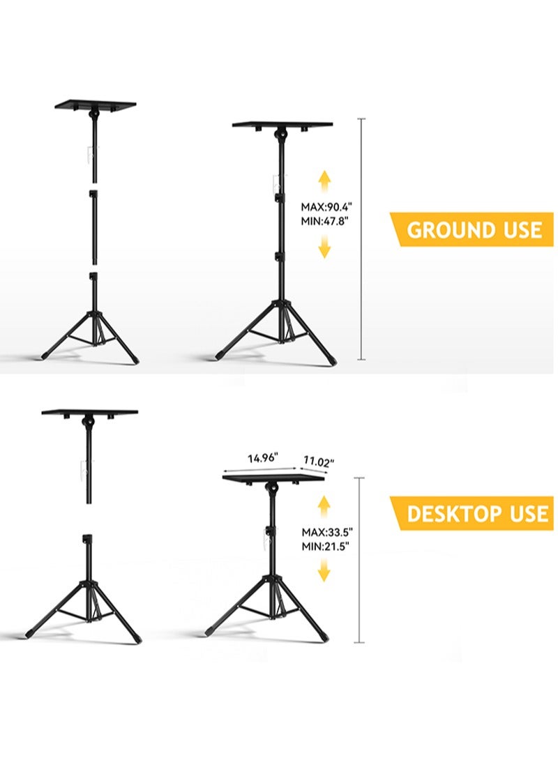 FlashHawk Adjustable Projector Stand Tripod,Laptop Tripod with Phone Holder,Adjustable Laptop Floor Stand for Home/Stage/Studio - Image 5