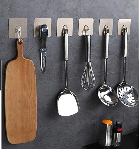 Density Collection Wall Hooks Utility Towel Bathrobe Coats,Bathroom Kitchen Waterproof and Oil Proof Nail Free Transparent Heavy Duty Wall Hook & Ceiling Hanger-8 Kg Capicity Each Hook (10) - Image 4