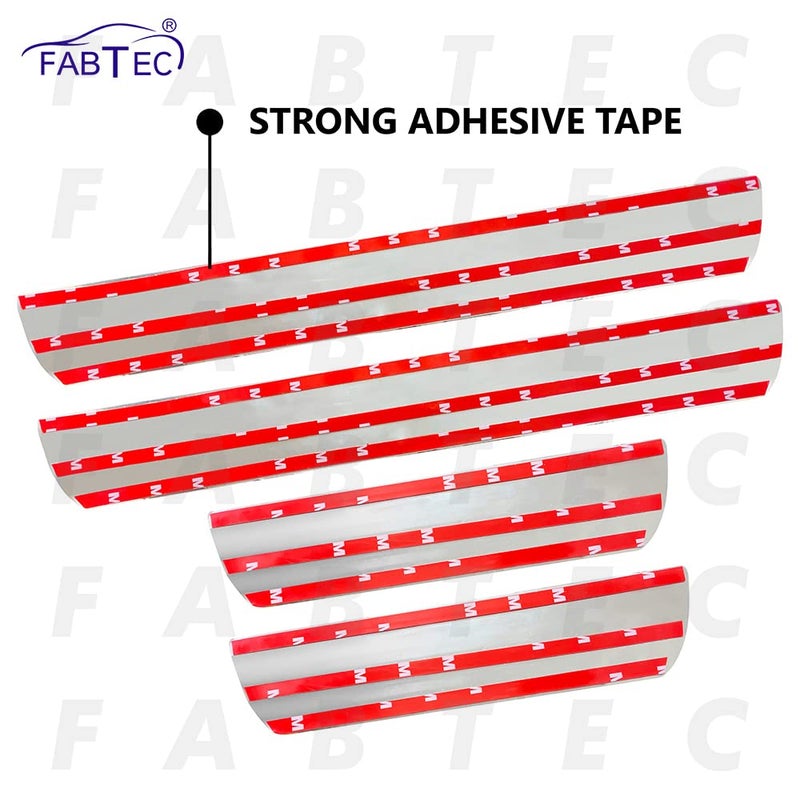 FABTEC لوحة سيل قدم باب السيارة مع تشطيب مرآة متوافقة مع LED لتاتا نكسون (مجموعة من 4 قطع، زرقاء) (ضمان 6 أشهر) - Image 4