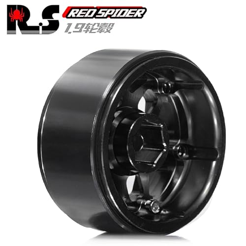 REDSPIDER 1.9 Beadlock Wheels（4pcs） Aluminum 1.9 Wheels 12mm Hex for 1/10 RC Crawler SCX10 Pro TRX4 TRX6 VS4-10 Gen8 1.9 Crawler Wheels (Black) - Image 5