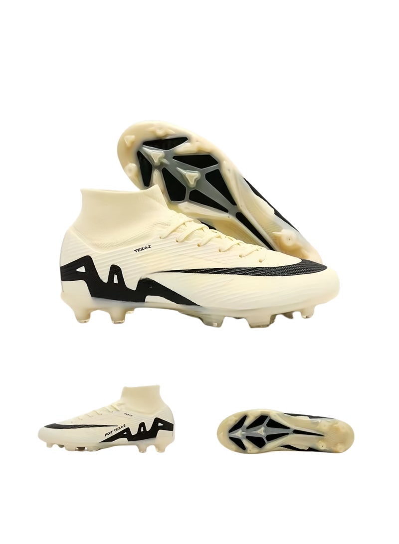 SKT Shiketro New Men's And Women's Football Shoes White And Black Long Spike Sports Shoes - Image 1