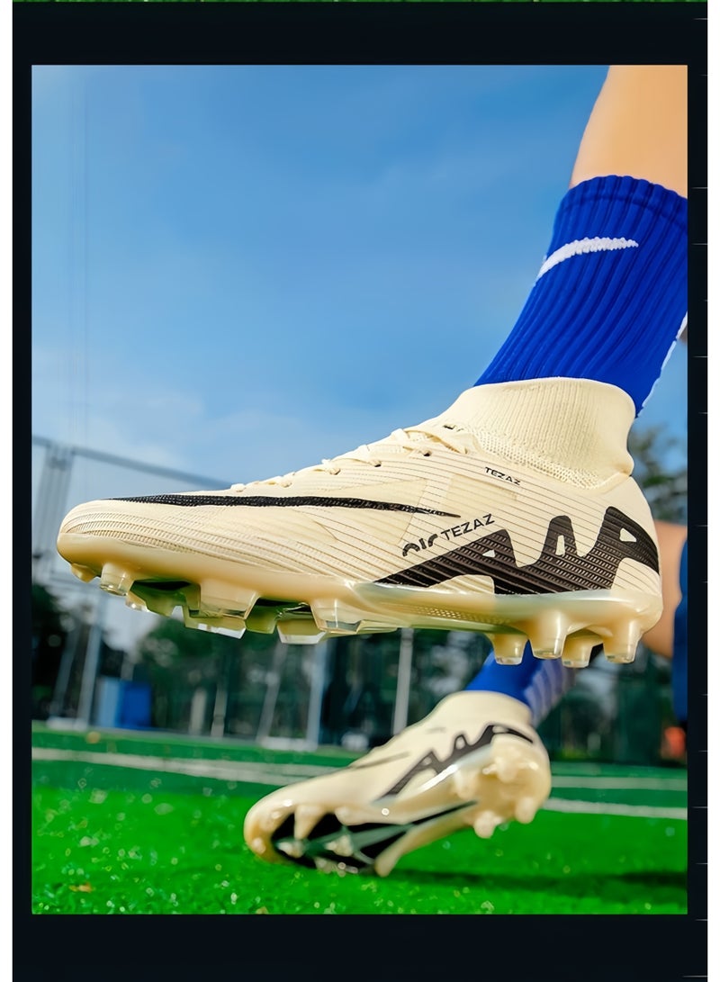 SKT Shiketro New Men's And Women's Football Shoes White And Black Long Spike Sports Shoes - Image 5