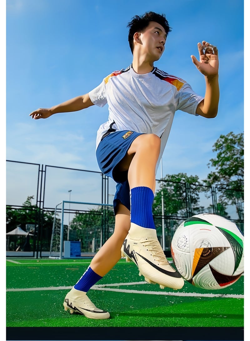 SKT Shiketro New Men's And Women's Football Shoes White And Black Long Spike Sports Shoes - Image 2