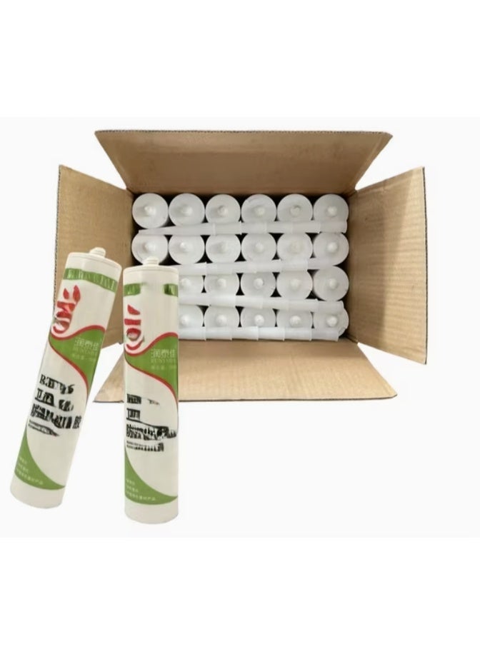 24pcs Silicone Sealant Carton – White – Waterproof, Anti-Mold, Fast Cure Sealant for Bathroom, Kitchen, Tiles, Windows, Gaps & Construction Use – Long-Lasting Professional Adhesive - Image 3
