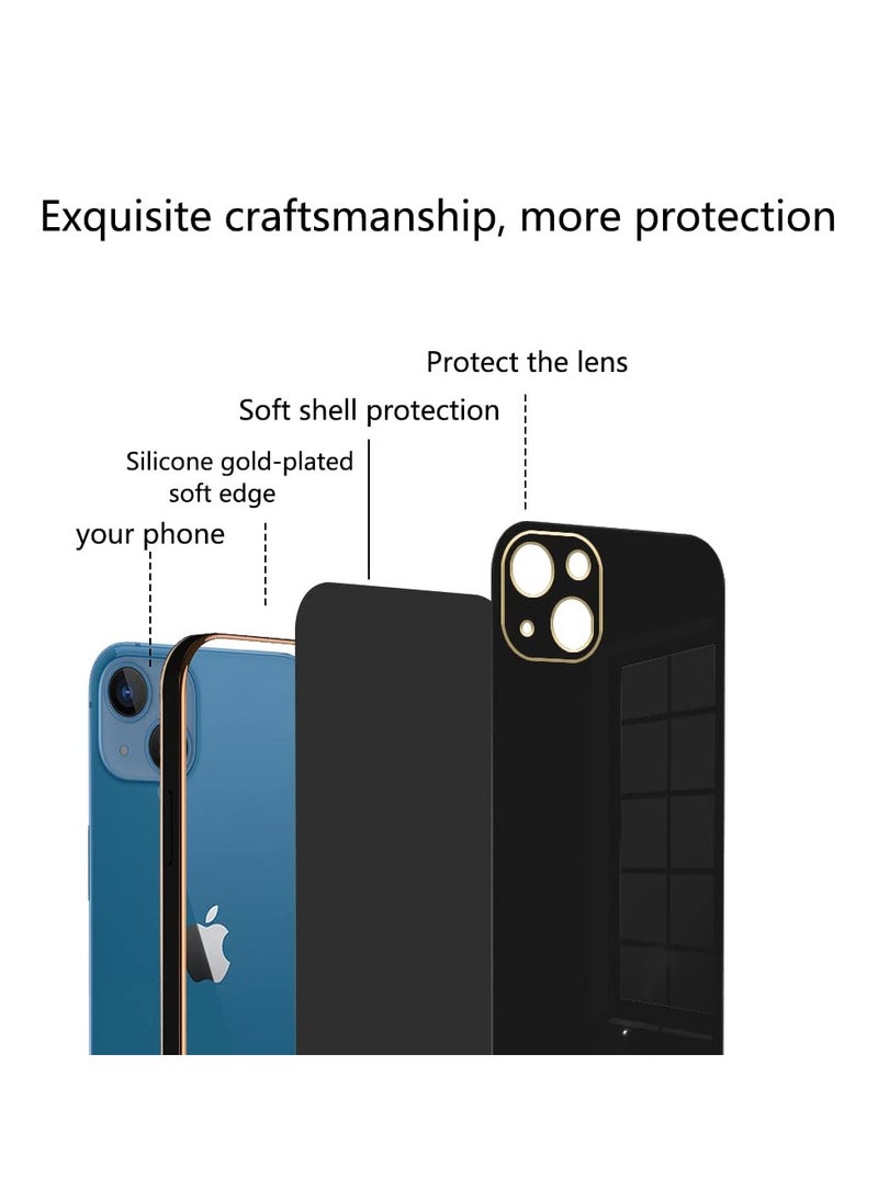 Generic - Iphone 14 Plus Black Mobile Phone Case Cover, Luxury Plating Soft Back Cover, Raised Full Camera Protection - Image 1