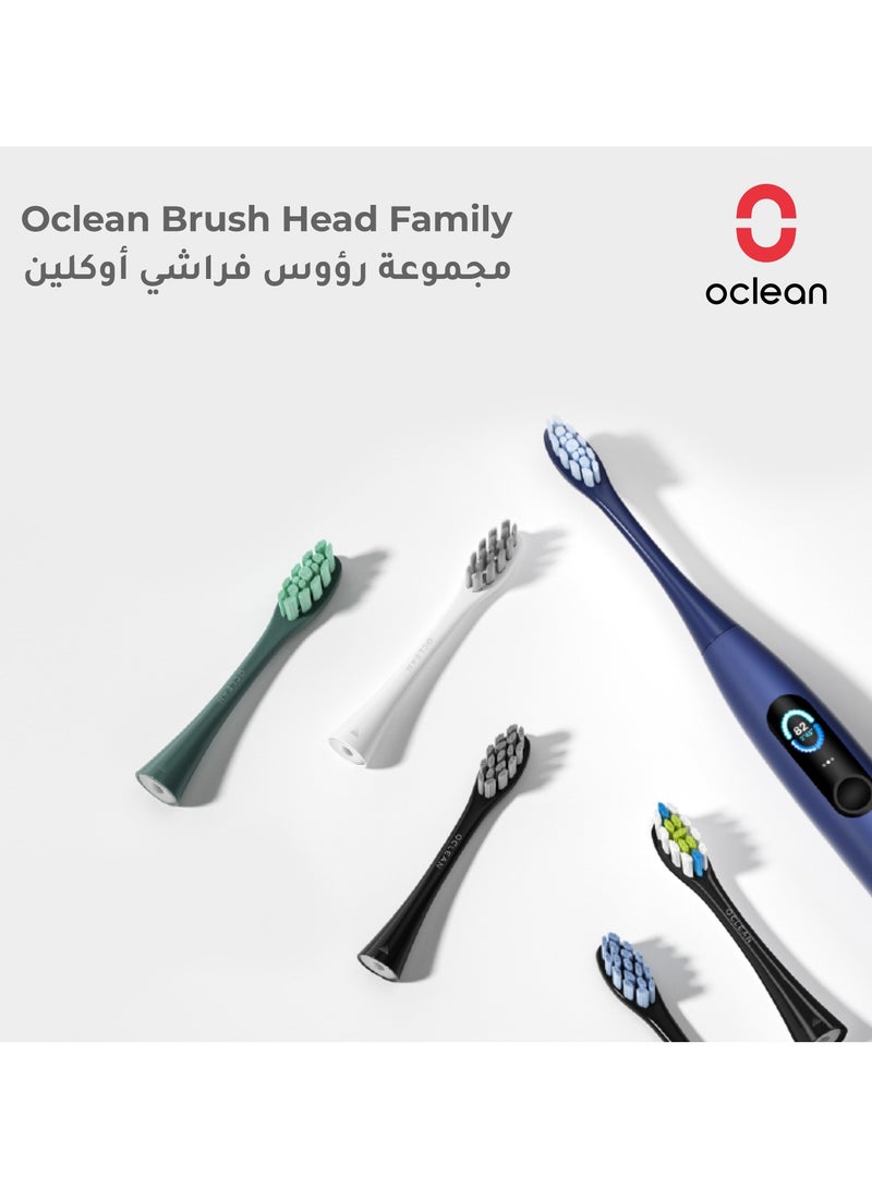 Oclean P1c9 Professional Clean Brush Head — Silver — Deep Plaque Removal – Contour - Fit W - Profile Bristles – 2 - Pack - Image 2