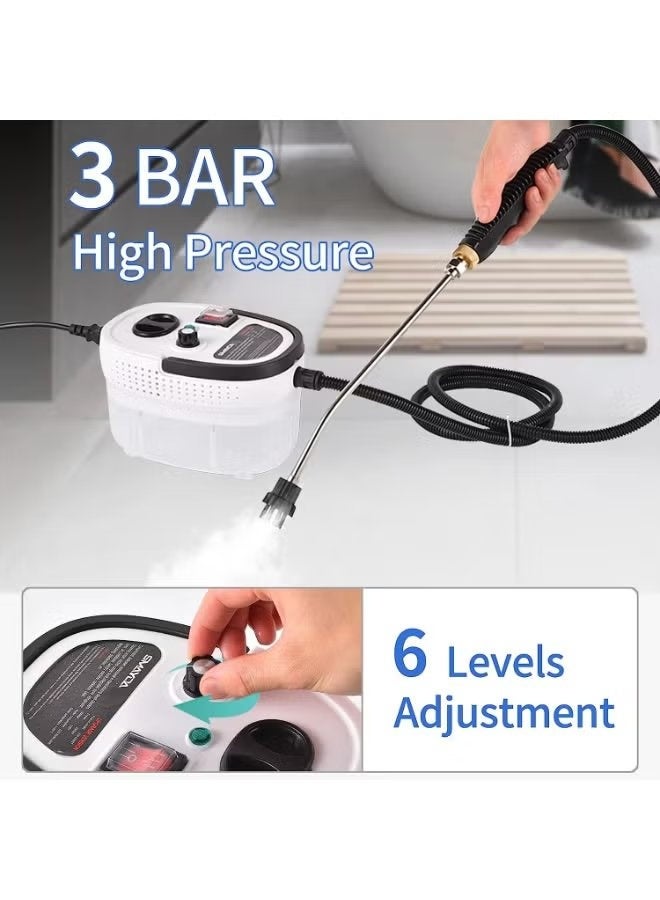 ELTRAZONE 2500W Handheld High Pressure Steam Cleaner with 3 Brush Heads, Portable Multipurpose Steam Cleaning Machine for Home Kitchen Bathroom Sofa Mattress Car Interior Grout Tile Grease Deep Cleaning Tool - Image 4