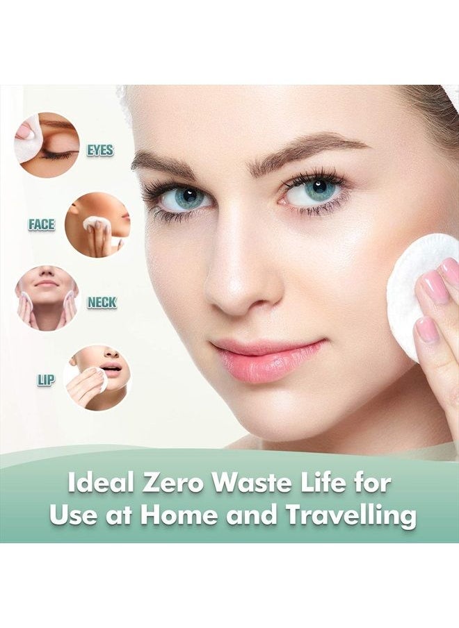 Wegreeco - Cotton Rounds Reusable - Reusable Bamboo Makeup Remover Pads - Bamboo Cotton Cloth for Removing Makeup - Reusable Facial Pads Cotton Rounds (Cotton Velour, White) - Image 1