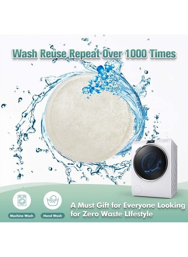 Wegreeco - Cotton Rounds Reusable - Reusable Bamboo Makeup Remover Pads - Bamboo Cotton Cloth for Removing Makeup - Reusable Facial Pads Cotton Rounds (Cotton Velour, White) - Image 1