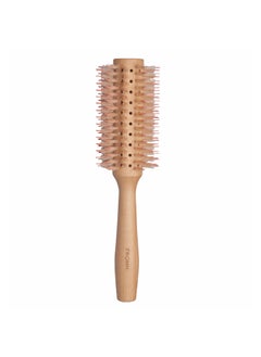 Fromm Mission Sleek Vented Round Boar Brush for Smooth Lustrous Blowouts Even on FrizzProne Hair  Roller Hairbrush with Natural Boar for Antistatic Styling Smoothing Straightening and Shine 