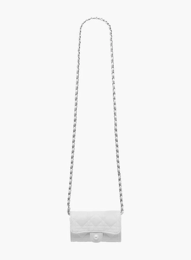 Little Missy WHITE Quilted Crossbody Bag with Chain Strap Ramadan Collection for Women | Best Price UAE