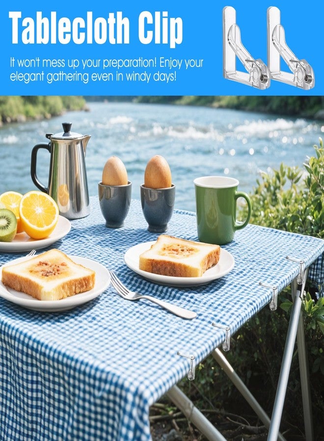 PercyEffie 48pcs Tablecloth Clips Table Cloth Clips Picnic Clear Plastic Clip-Clamp Holder Table Tablecloth Clip Bulk for Outdoor,Wedding Picnic Tables Camping tablecloths Party Essentials - Image 2