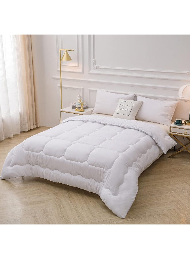 GOLDEN HOME Comforter Duvet Quilt Insert Full White Down Alternative All Season Microfiber - Image 2