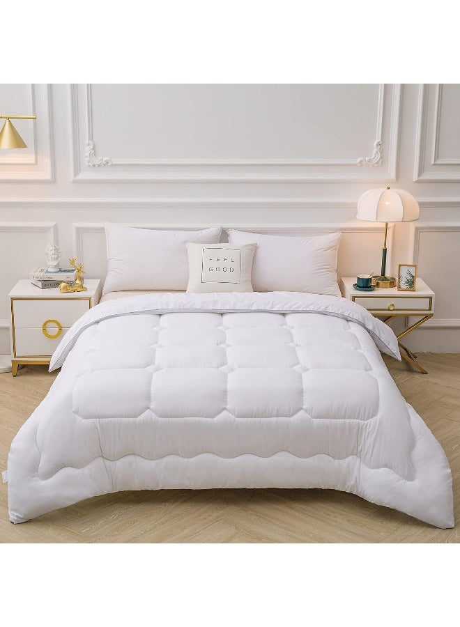 GOLDEN HOME Comforter Duvet Quilt Insert Full White Down Alternative All Season Microfiber - Image 1
