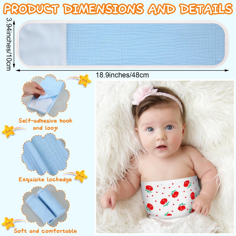 Vabean 8 Pcs Baby Infant Umbilical Cord Comfort Adjustable Cotton Belly Band for Protection, Baby Gifts for 0 To12 Months (Cute) - Image 2