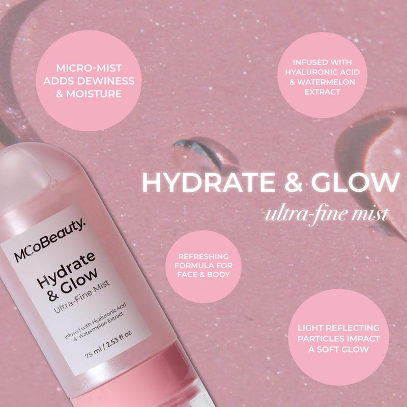 MCoBeauty - رذاذ فائق النعومة للترطيب والتألق - برائحة البطيخ لرذاذ الوجه والجسم مع الألوة فيرا - يحتوي على حمض الهيالورونيك وبريق - 90 مل - Image 5