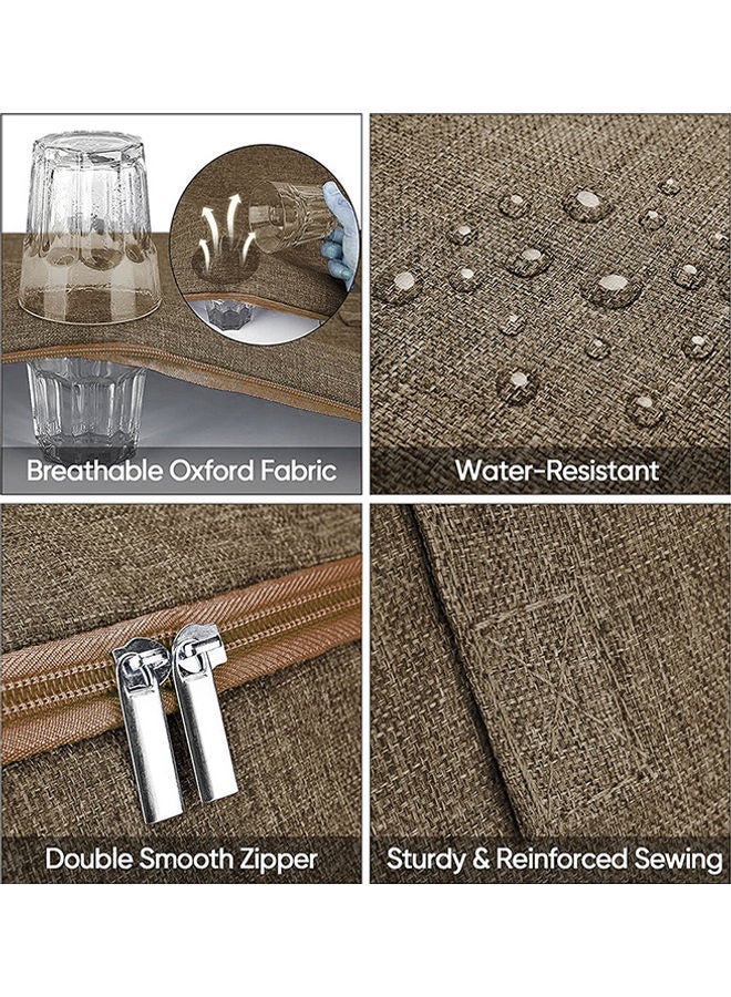 Practical Pack of 2 Large Blanket Clothes Storage Bag Brown 60x45x26cm for Blanket and Clothing Storage Enhance Your Home Storage Efficiency - Image 4