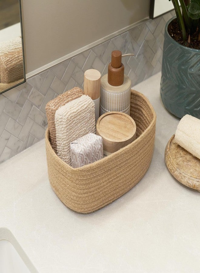 Leazzote Storage Baskets, 3 Pack Woven Natural Cotton Rope Bins for Organizing Shelves, Closet, Baby Nursery Makeup Bins Kids Pets Toy Small Size-S,M,L (X-17) - Image 2