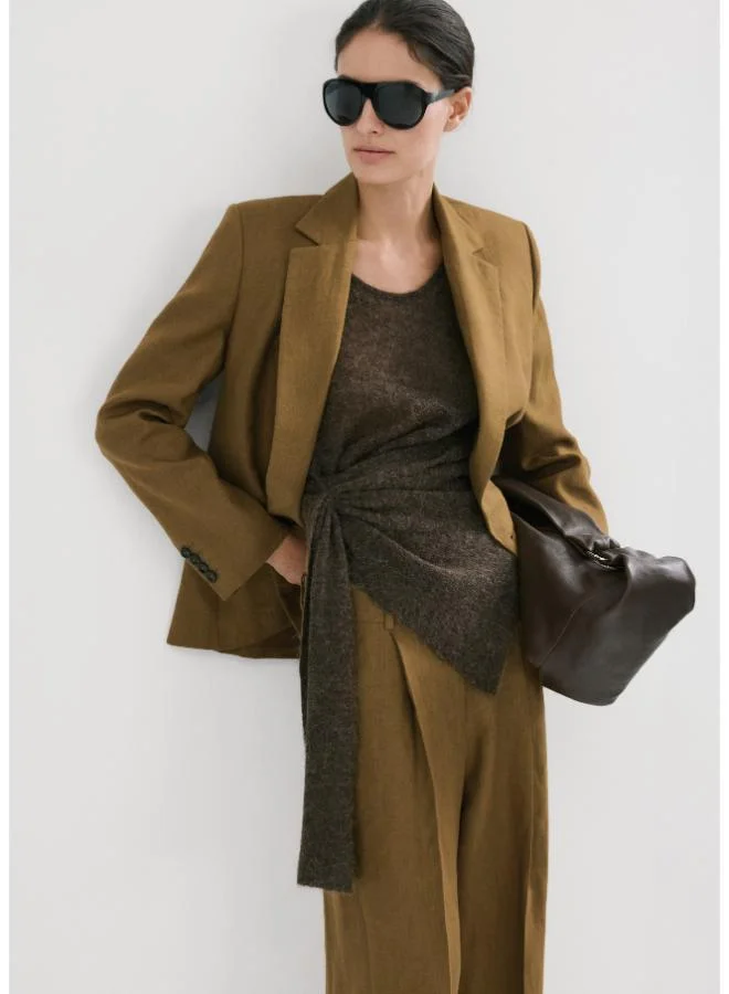 MANGO  Straight-fit linen suit trousers for Women | Best Price UAE