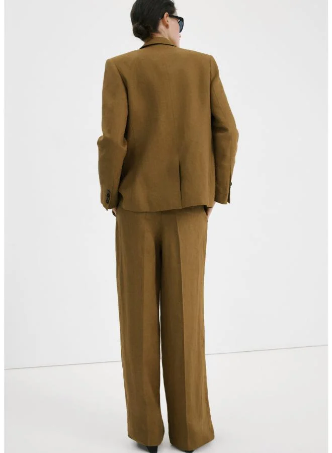 مانجو Straight-fit linen suit trousers