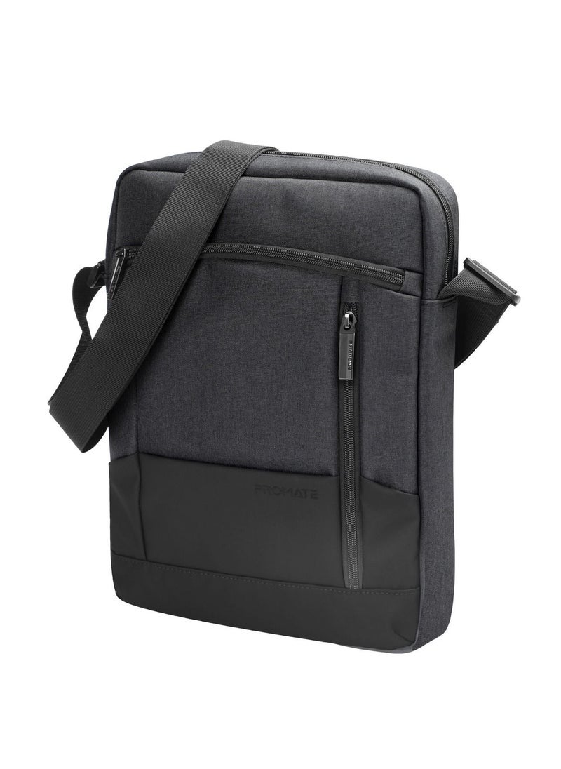 PROMATE - Promate Hand Bag, Premium Lightweight Shoulder Bag with Accessible Front Pocket, Water-Resistance, Compatible with 13-inch Tablets, Laptops, Satchel-HB.Black - Image 1