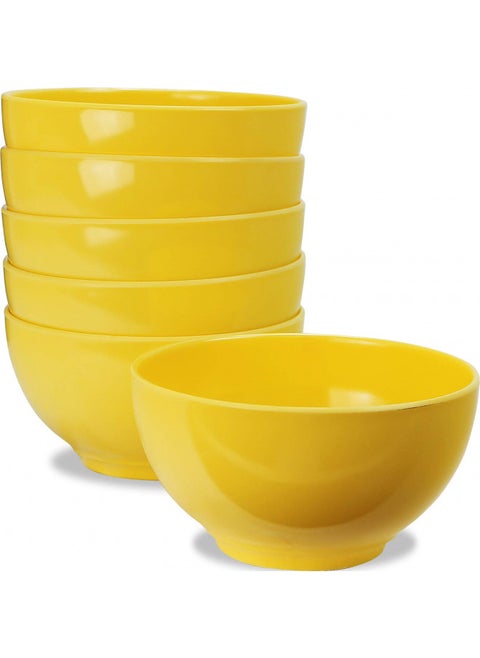 Calypso Basics by Reston Lloyd Melamine Bowl, Set of 6, Lemon Yellow