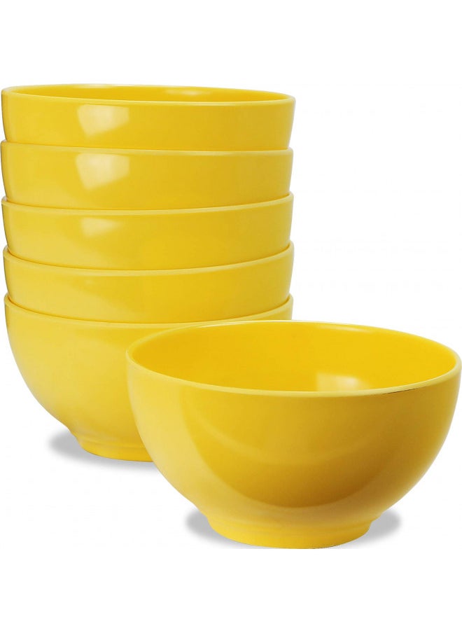 Calypso Basics by Reston Lloyd Melamine Bowl, Set of 6, Lemon Yellow