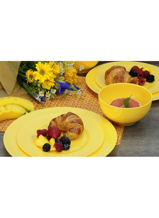 Calypso Basics by Reston Lloyd Melamine Bowl, Set of 6, Lemon Yellow