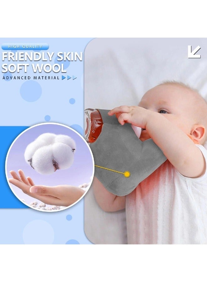 الدليبن وسادة رضاعة للأطفال، وسادة دعم ذاتية التغذية لإرضاع الطفل دون استخدام اليدين، وسادة رضاعة قابلة للتعديل، وسادة راحة للذراع والمعصم للعناية بالطفل، بدون زجاجة (رمادي) - Image 4