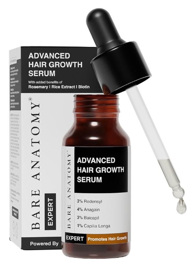 BARE ANATOMY Advanced Hair Growth Serum | 3% Redensyl + 4% Anagain + 3% Baicapil + 1% Capilia Longa, Rosemary, Biotin & Rice Extract |Thick Density |Hair growth & Hair fall control serum |Unisex| 20mL - Image 1