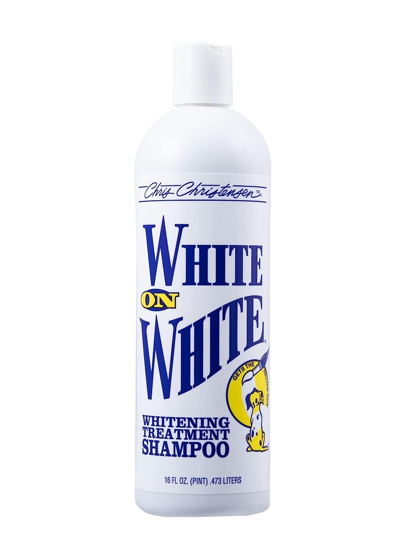 Chris Christensen - Chris Christensen White on White Whitening Treatment Dog Shampoo, Groom Like a Professional, Brightens White, Safely Removes Yellow & Other Stains, All Coat Types, Made in USA, 16 oz. - Image 1